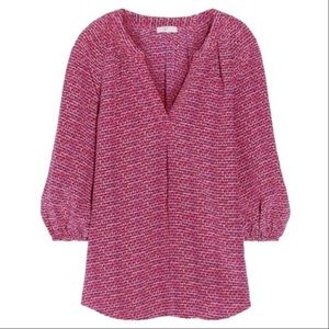 Joie 100% Silk Addie B Blouse, Pink & Blue (Small)